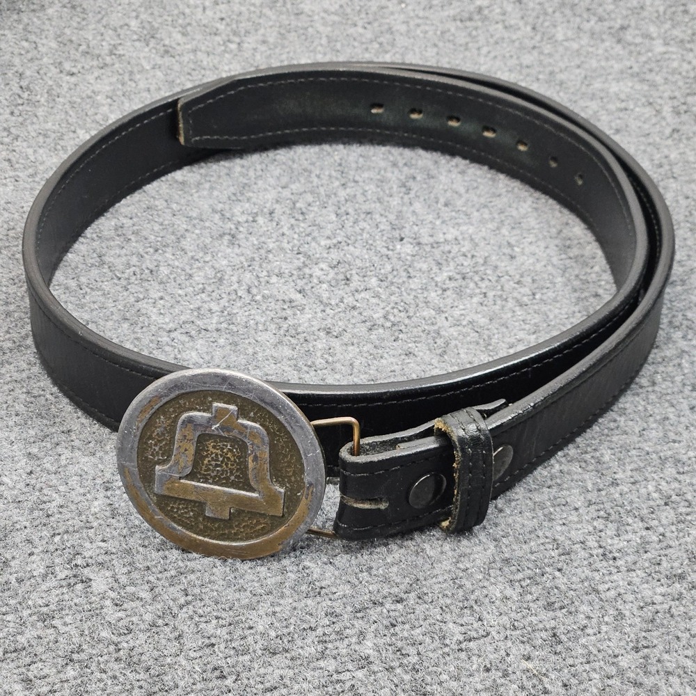 Bigfoot Gun Belt 42 Black Leather Big Red One Buckle USA Made Military Heritage